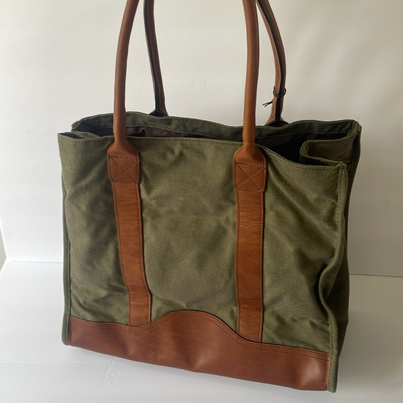TOM BECKBE Carryall Tote Bag Waxed Field Canvas SAWGRASS COLOR UNISEX NWT - Picture 7 of 10